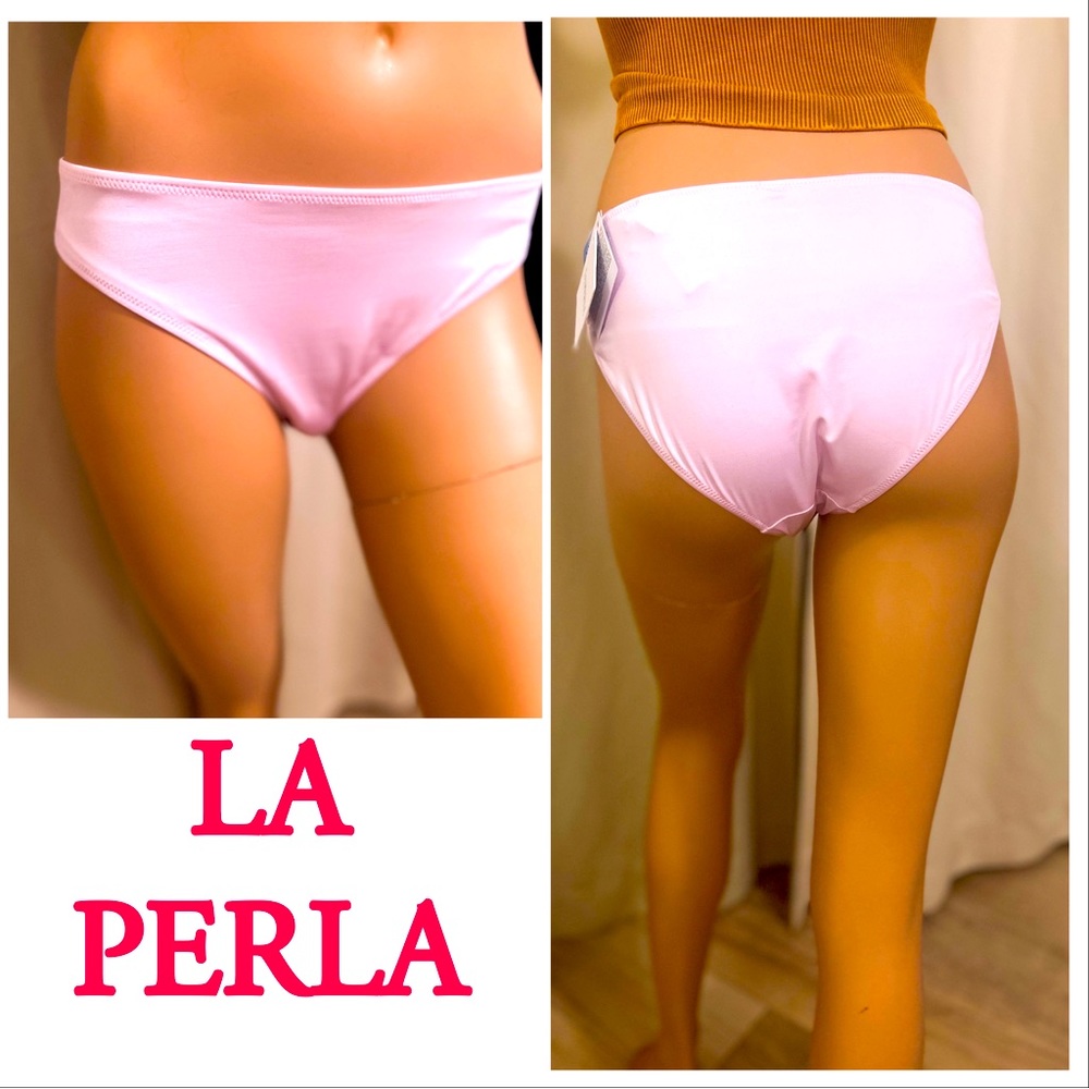 NEW La Perla Donna Mare Light Pink Glimmer Hipster Bikini Bottom Size 12